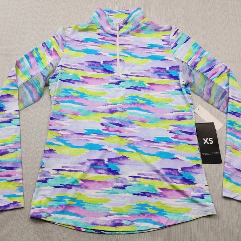 New IBKUL Icefil Golf 1/4 Zip Mock Top - Picture 4 of 9